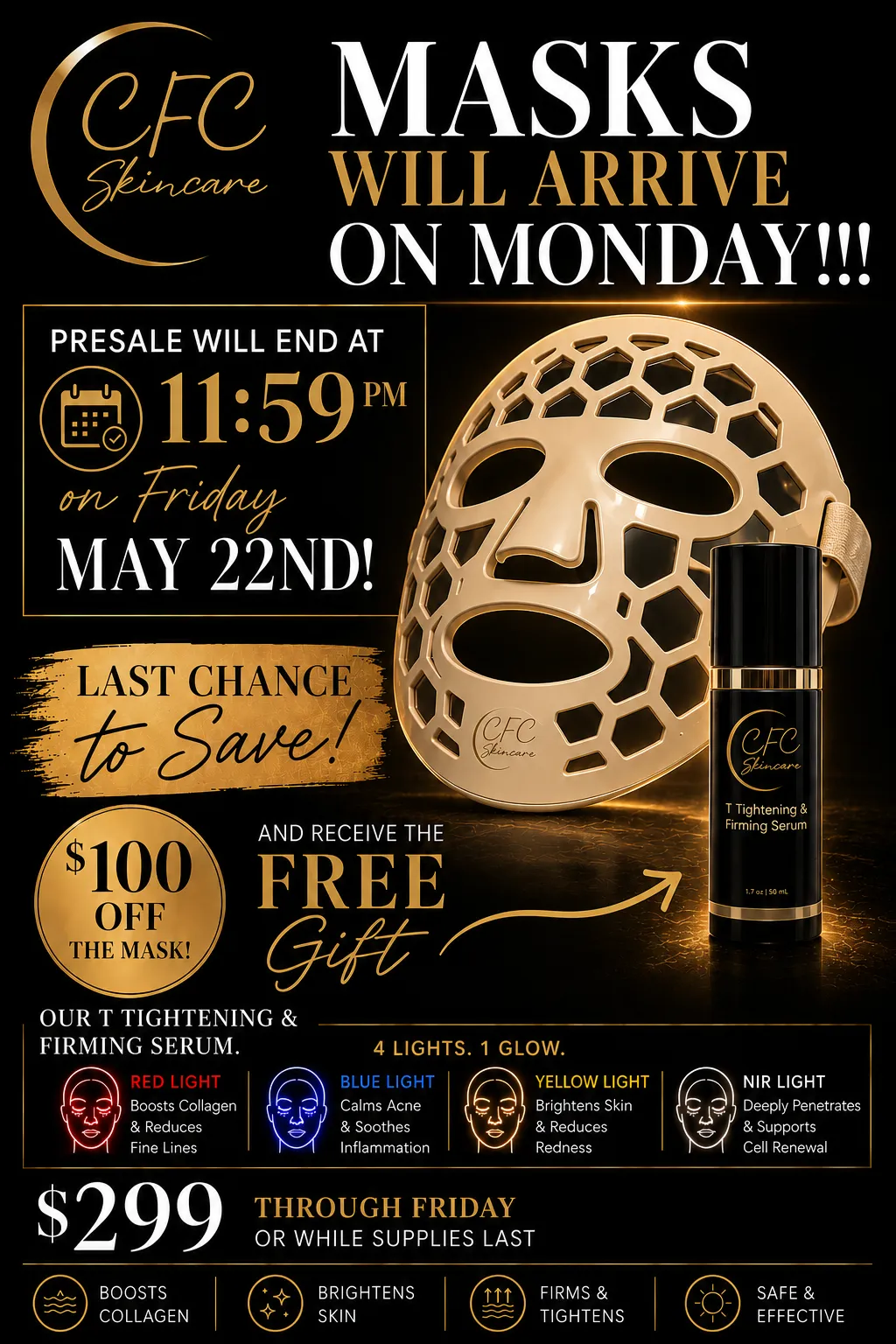 CFC Quad Glow Elite LED Mask